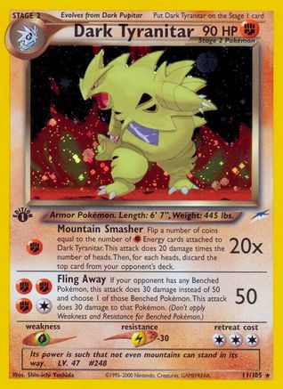 Neo Destiny  011 Dark Tyranitar  - Unlimited Holofoil - Holo Rare