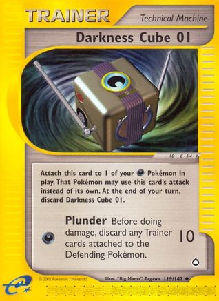 Aquapolis  119 Darkness Cube 01  - Reverse Holofoil - Uncommon