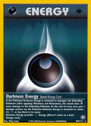 Neo Genesis  104/111 Darkness Energy  - Unlimited - Rare