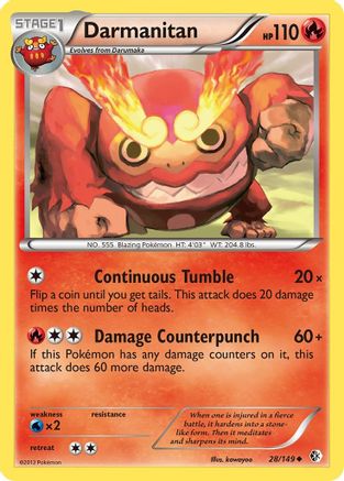 Boundaries Crossed  028 Darmanitan  - Reverse Holofoil - Uncommon