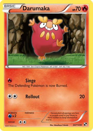 Black and White  024 Darumaka (24)  - Reverse Holofoil - Uncommon