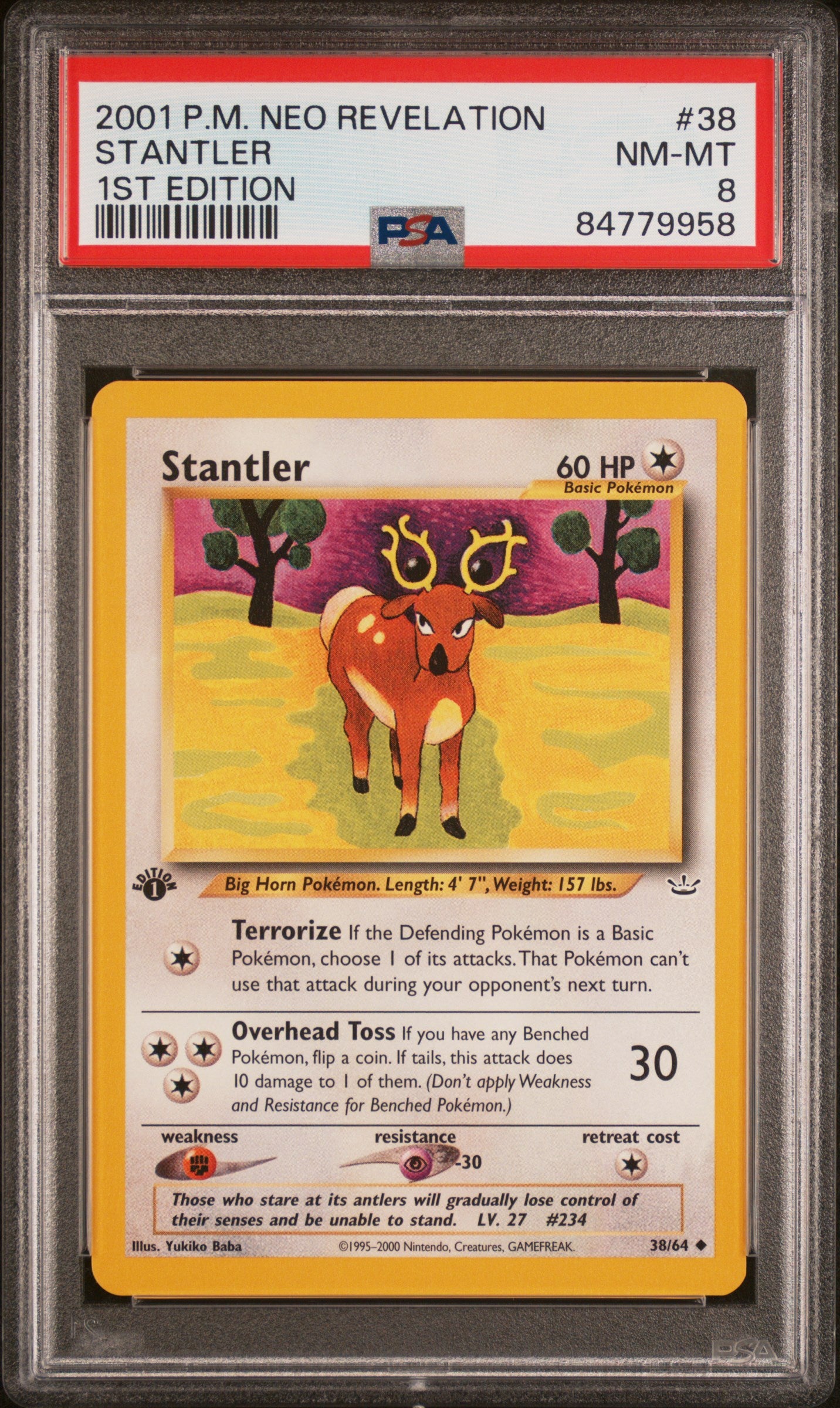 Neo Revelation  038/64 PSA8 #84779958 Stantler  - 1st Edition - Uncommon