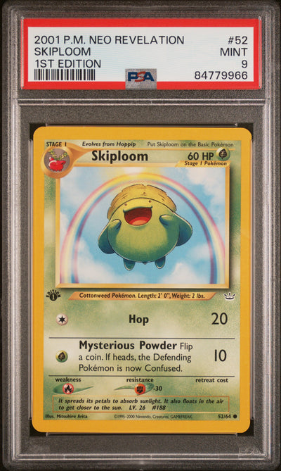 Neo Revelation  052/64 PSA9 #84779966 Skiploom  - 1st Edition - Common