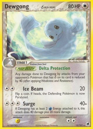 Dragon Frontiers  Dewgong (Delta Species)  - Reverse Holofoil - Rare