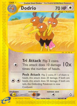 Aquapolis  046 Dodrio  - Reverse Holofoil - Uncommon