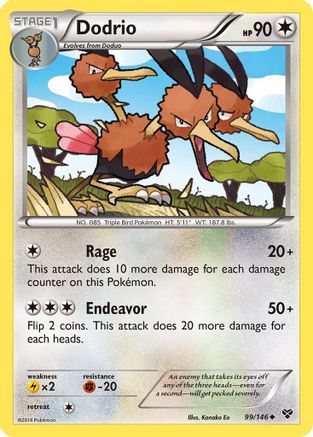 XY Base Set  099 Dodrio  - Reverse Holofoil - Uncommon