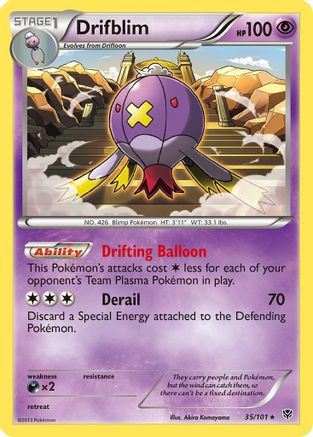 Plasma Blast  035 Drifblim  - Reverse Holofoil - Rare