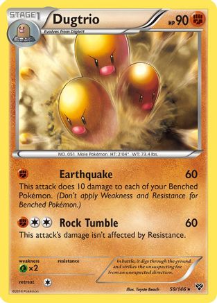 XY Base Set  059 Dugtrio  - Reverse Holofoil - Rare