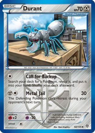 Plasma Storm  092 Durant (Team Plasma) (92)  - Reverse Holofoil - Uncommon