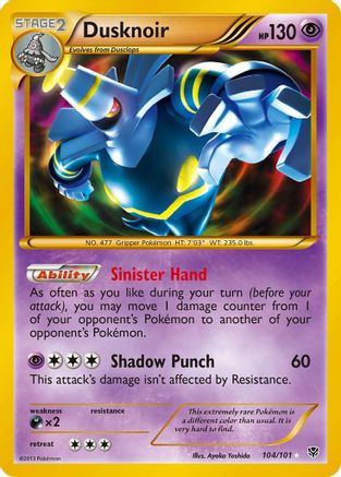 Plasma Blast  104 Dusknoir (104 Secret Rare)  - Holofoil - Secret Rare