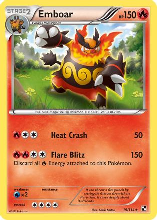 Black and White  019/114 Emboar (19)  - Holofoil - Holo Rare