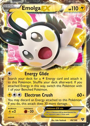 XY Base Set  046/146 Emolga EX  - Holofoil - Ultra Rare