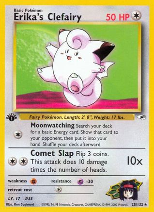 Gym Heroes  025/132 Erika's Clefairy  - 1st Edition - Rare