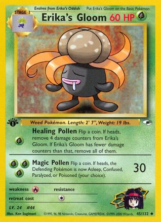 Gym Heroes  045/132 Erika's Gloom (45)  - 1st Edition - Uncommon