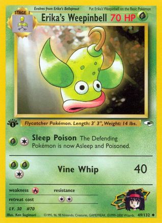 Gym Heroes  049/132 Erika's Weepinbell (49)  - 1st Edition - Uncommon