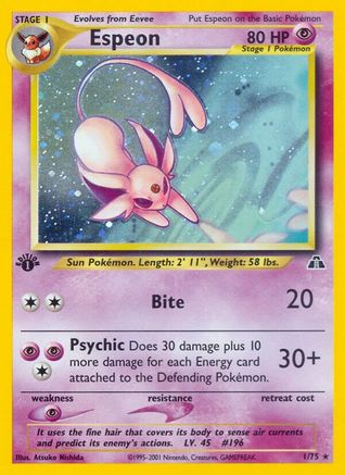 Neo Discovery  001/75 Espeon (1)  - 1st Edition Holofoil - Holo Rare