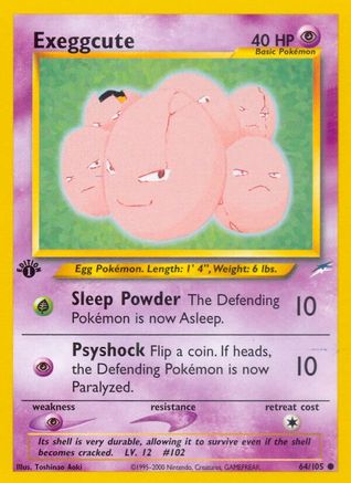 Neo Destiny  064/105 Exeggcute  - 1st Edition - Common