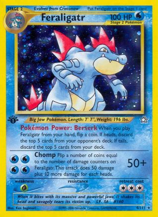 Neo Genesis  004/111 Feraligatr (4)  - 1st Edition Holofoil - Holo Rare