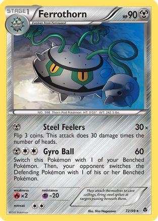 Emerging Powers  072 Ferrothorn (72)  - Reverse Holofoil - Rare