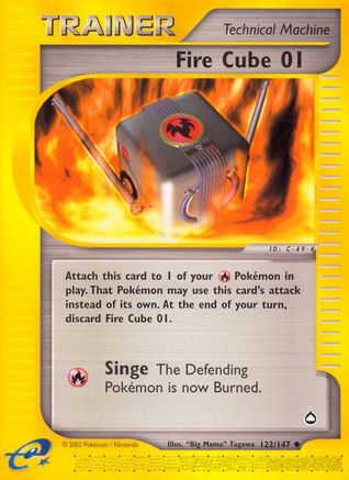 Aquapolis  122 Fire Cube 01  - Reverse Holofoil - Uncommon