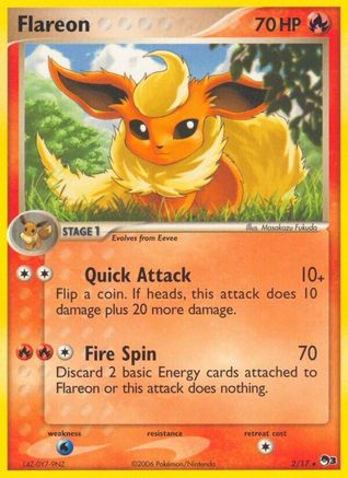 POP Series 3  002/017 Flareon  - Holofoil - Rare
