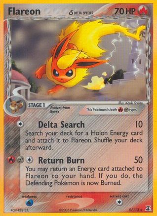 Delta Species  005 Flareon (Delta Species)  - Reverse Holofoil - Holo Rare