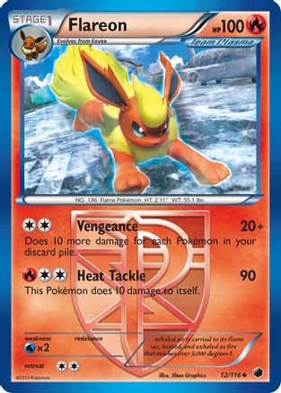 Plasma Freeze  012/116 Flareon (Team Plasma)  - Uncommon