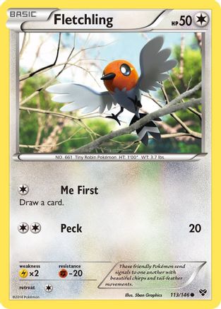 XY Base Set  113 Fletchling  - Reverse Holofoil - Common