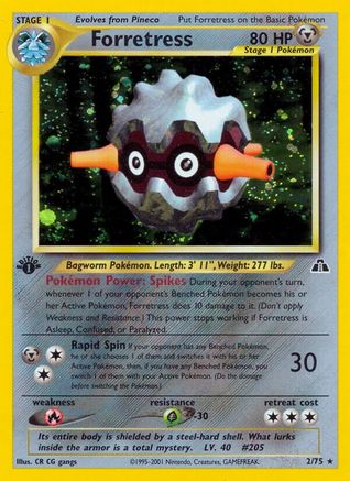 Neo Discovery  002/75 Forretress (2)  - 1st Edition Holofoil - Holo Rare