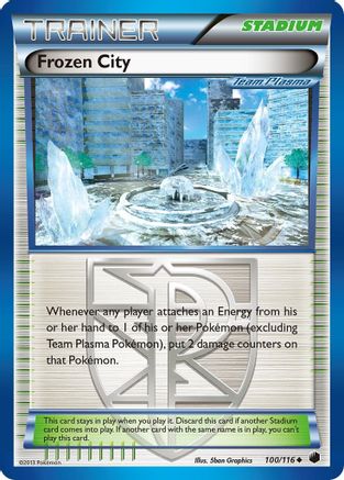 Plasma Freeze  100/116 Frozen City (Team Plasma)  - Reverse Holofoil - Uncommon