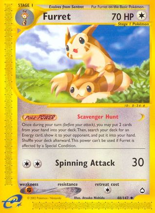 Aquapolis  048 Furret  - Reverse Holofoil - Uncommon