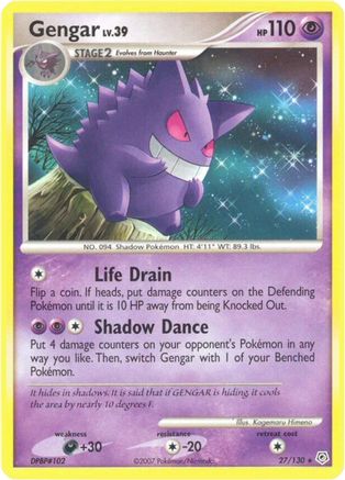 Diamond and Pearl  027 Gengar  - Reverse Holofoil - Rare