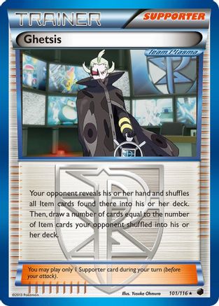 Plasma Freeze  101/116 Ghetsis (Team Plasma)  - Holofoil - Holo Rare