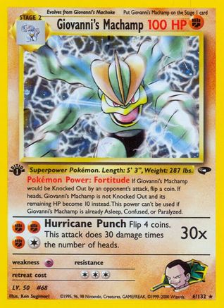 Gym Challenge  006/132 Giovanni's Machamp  - 1st Edition Holofoil - Holo Rare