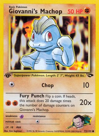 Gym Challenge  072/132 Giovanni's Machop  - Unlimited - Common