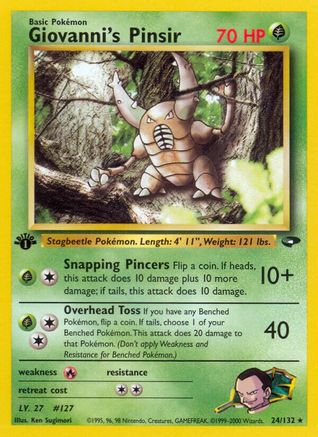 Gym Challenge  024/132 Giovanni's Pinsir  - Unlimited - Rare