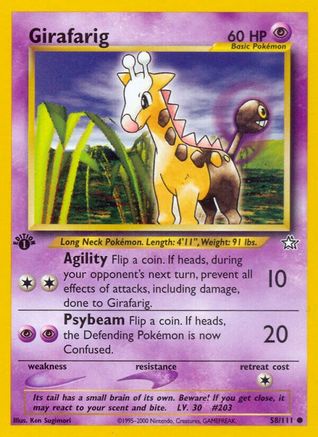 Neo Genesis  058/111 Girafarig  - 1st Edition - Common