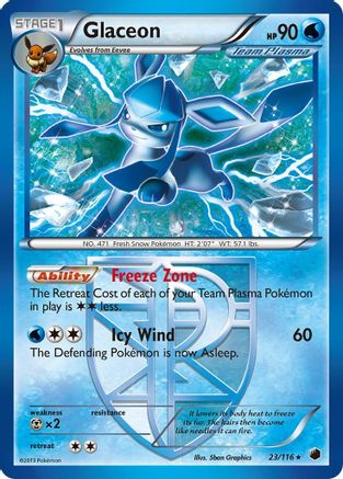 Plasma Freeze  023/116 Glaceon (Team Plasma)  - Rare