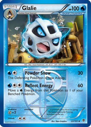 Plasma Blast  022/101 Glalie (Team Plasma)  - Reverse Holofoil - Uncommon