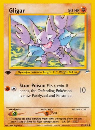Neo Destiny  067/105 Gligar  - 1st Edition - Common