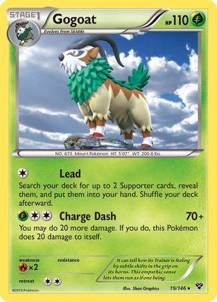 XY Base Set  019/146 Gogoat  - Reverse Holofoil - Holo Rare