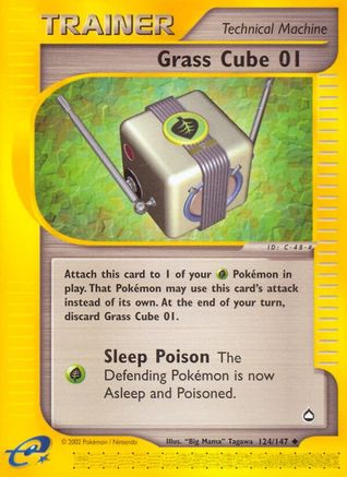 Aquapolis  124 Grass Cube 01  - Reverse Holofoil - Uncommon