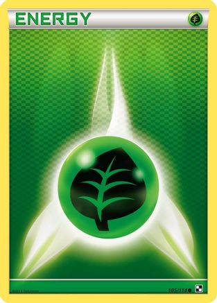 Black and White  105/114 Grass Energy  - Reverse Holofoil - Common