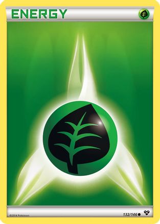 XY Base Set  132 Grass Energy  - Common