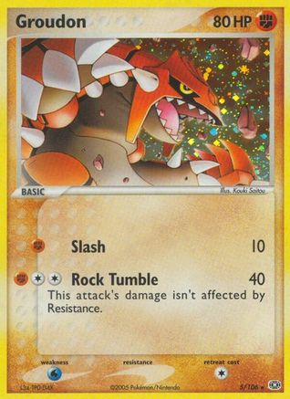 Emerald /106 Groudon - 005/106  - Holofoil - Holo Rare