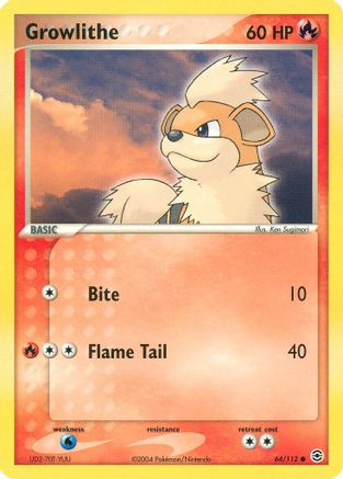 FireRed & LeafGreen  064 Growlithe  - Common