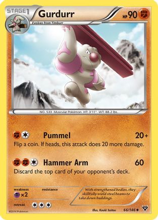 XY Base Set  066 Gurdurr  - Uncommon
