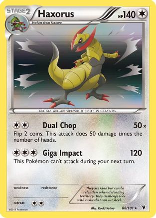 Noble Victories  088 Haxorus  - Holofoil - Holo Rare