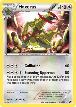 Dark Explorers  089 Haxorus  - Reverse Holofoil - Holo Rare