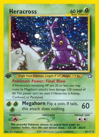 Neo Genesis  006/111 Heracross  - 1st Edition Holofoil - Holo Rare